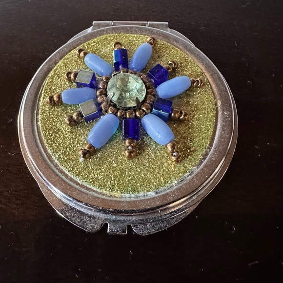 Other - Vintage Jeweled Double Mirror Compact